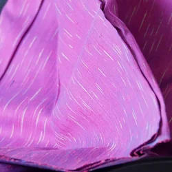 ผ้าไหม ลายริ้ว ไหมแท้ multicolor สีม่วง ขายตามความยาวหลา รหัส MC-CT-100974