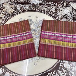 ผ้าขาวม้า ผ้าไหม ไหมแท้ ขนาด 70x200cm ขิดลายช้าง สีชมพู รหัส R4E-ST-021968132