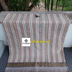 ซิ่นผ้าไหม ต่อตีนตวย(เย็บถุงแล้ว) ไหมแท้ ขนาด 113x200ซม.ลายสาเกตุ สีขาวงาช้าง รหัส WN-103-052768