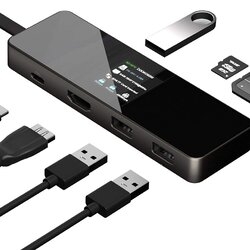 Dockcase ตัวแปลง USB-C Hub 7 in 1 to HDMI-compatible แบบมีจอ LED แสดงสถานะตัวแรกของโลก