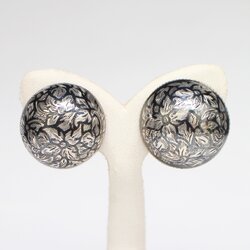 SI473 ต่างหูกระดุมถมเงิน เงินแท้ 92.5% นน. 14.25 กรัม