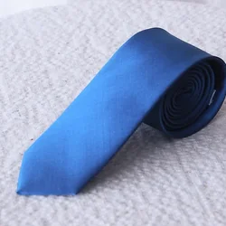 เนคไทผ้าไหมสีพื้น เนื้อเรียบ ขนาดกว้าง 2.5นิ้ว สีฟ้า รหัส NA-CT-102853