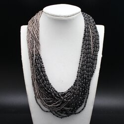 SI305 สร้อยคอเงินร้อยลูกปัด เงินแท้ นน. 136.3 กรัม ยาว 18 นิ้ว