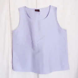 เสื้อแขนกุดไหมแท้ เฉดสีม่วงพาสเทล รหัส TOP032