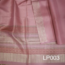 (ผ้าชุด) ผ้าไหมยกดอกลำพูน (สีพื้น 2เมตร+ลาย 2.4เมตร) สีชมพู รหัส N90-AA-LP003