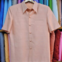 เสื้อซาฟารี คอปก ผ้าพื้น ทรง DS-069