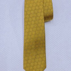 เนคไทผ้าไหมยกดอก ขนาดกว้าง 2.6นิ้ว สีเหลืองทอง รหัส NC-ST-NC-289
