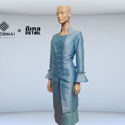 แบบตัดชุด แยกชิ้น เสื้อ+ชุดกระโปรง (ไม่รวมผ้า) chobmai x Detail รหัส CUT-DT-03306652