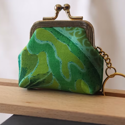 กระเป๋าสตางค์ ใส่เหรียญ ขนาด 7x7x2.5cm. สีเขียว GL-CT-103467