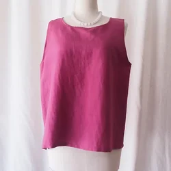 เสื้อผ้าไหมแขนกุด สีแดง รหัส TOP-102825