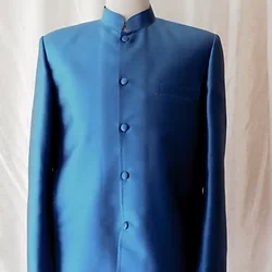 เสื้อสูทซาฟารี สูทคอจีน ทรงพระราชทาน ไหมแท้ สีน้ำเงิน รหัส DM-CT0301664