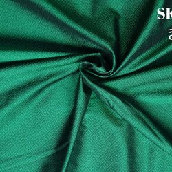 ผ้าไหมยกดอก ลายลูกแก้ว สีพื้น ไหมแท้ สีเขียวกลาง (ราคาต่อหลา) รหัส B-NY-SKU-36499