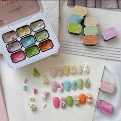 ยิปซั่มเจล [Gypsum gel] เจลเพ้นท์นูน โทนสีครีม,เค้กขนม 9เฉดสี/เซต