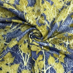 ผ้าคลุมไหล่ผ้าไหม Eco print เนื้อยกดอก มีชายครุย ขนาด 60x180ซม. สีน้ำเงินอมเทา รหัส ECO-82-11146815