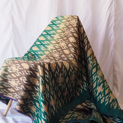 ซิ่น ผ้าไหมมัดหมี่ ไหมแท้ สีน้ำตาล-สีเขียว เลือกตามขนาด รหัส CISP-CT-102125