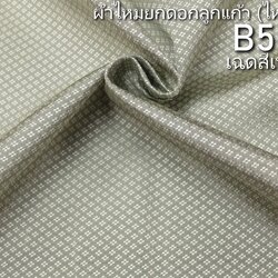 ผ้าไหมยกดอก ลายเม็ดพริกไทย สีพื้น ไหมแท้ สีเทาทองอ่อน (ราคาต่อหลา) รหัส B5-0127