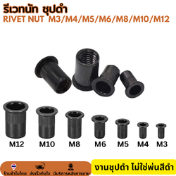 รีเวทนัท สีดำ หัวน็อตรีเวท รีเว็ต M3 M4 M5 M6 M8 M10 M12 Rivet Nut