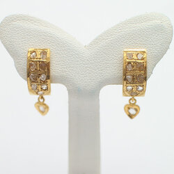 ER25001 ต่างหูเพชรซีกตุ้งติ้ง ทองแท้ 90% นน. 5 กรัม