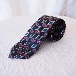 เนคไทผ้าไหมพิมพ์ลาย ขนาดกว้าง 2.5นิ้ว สีดำ รหัส NB-CT-100311