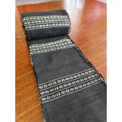 หัวซิ่นไหมแท้ทอยกขิดด้วยไหมแท้ สีดำ ขนาด 5นิ้วxยาว2เมตร รหัส WN-119-042368