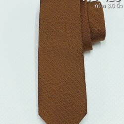 เนคไทผ้าไหม ลายพื้นเมือง ลายอันลูยซีม ขนาดกว้าง 3.0นิ้ว สีน้ำตาล ND-ST-ND-128