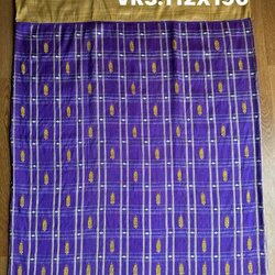 โสร่ง ไหมบ้าน ย้อมสีธรรมชาติ ขนาด 112x190ซม พื้นสีม่วง รหัส N9-SIL-VR3