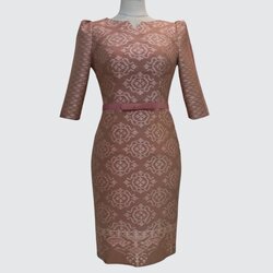 ชุดเดรส ตัดเย็บจากผ้าไหมมัดหมี่เนื้อยกดอก ผ้าไหมแท้100% | ตัดเย็บตามรูปร่าง | เลือกผ้า ส่งไซส์ได้