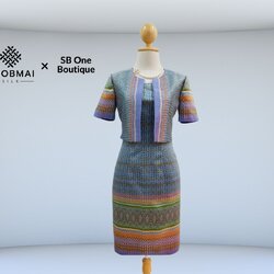 แบบตัดชุด แยกชิ้น เสื้อ+ชุดกระโปรง (ไม่รวมผ้า) chobmai x SBone รหัส CUT-SB-04016622