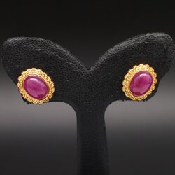 ER25057 ต่างหูทับทิมล้อมจั่นมะพร้าว ทองแท้ 90% นน.รวม 5.6 กรัม