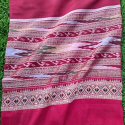 ซิ่นจกไหมไทลื้อโบราณ (ทอมือ) ลายน้ำไหล สีแดง รหัส TL-126-N01