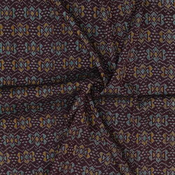 ซิ่น ผ้าไหมมัดหมี่ 3ตะกอ ขนาด 1x2เมตร ลายขอไขว้ พื้นสีม่วงกะปิ รหัส R2Q-ME-066-1220670914