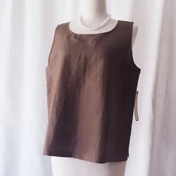 เสื้อผ้าไหมแขนกุด เฉดสีน้ำตาล รหัส TOP-102830