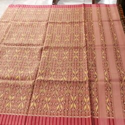 ซิ่น ผ้าไหมมัดหมี่ เครือสมอย้อมสีธรรมชาติ ขนาด 1x2เมตร ลายโฮลแปรคะนอง สีชมพูส้ม รหัส R1AP-NY-0625671505