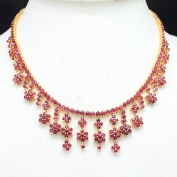 NL25090 สร้อยคอระย้าพลอยซองเจีย ทองแท้ 90% นน.รวม 55.2 กรัม ยาว 16 นิ้ว งานสวย