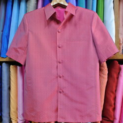 เสื้อซาฟารี คอปก เกล็ดเต่าแขนสั้น ทรง DH-005