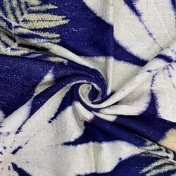 ผ้าคลุมไหล่ผ้าไหม Eco print เนื้อยกดอก มีชายครุย ขนาด 60x180ซม. สีน้ำเงิน รหัส ECO-82-1114686