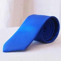 เนคไทผ้าไหมสีพื้น เนื้อเรียบ ขนาดกว้าง 2.5นิ้ว สีน้ำเงิน รหัส NA-CT-102499