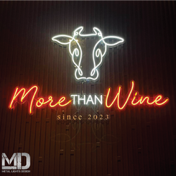 รับผลิตป้ายไฟนีออนเฟล็กซ์ ร้าน More Than Wine