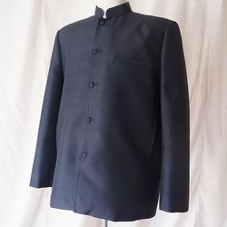 เสื้อสูทคอพระราชทาน แขนยาว เนื้อเรียบ ไหมแท้ สีดำ รหัส DM-CT-1122681