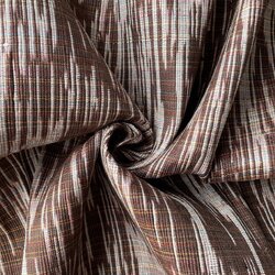 ผ้าไหมลายพิเศษ มัดหมี่เนื้อหนา ไหมแท้ ลายพร่างพรม สีน้ำตาลเข้มสลับสีขาว ตัดขายเป็นเมตร รหัส MMFZ-NY-SKU-44319