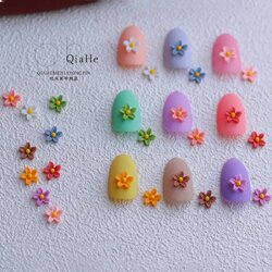 ดอกไม้แต่งเล็บ อะไหล่ติดเล็บ เรซิ่นติดเล็บ คละสี ซองละ49บาท