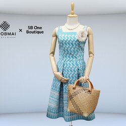 แบบตัดชุด เดรสผ้าไหม (ไม่รวมผ้า) chobmai x SBone รหัส CUT-SB-04016663