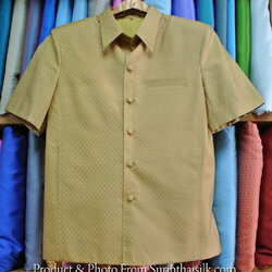 เสื้อซาฟารี คอปก ลูกแก้ว ทรง DT-046