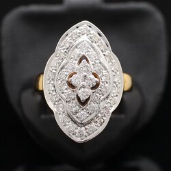 RG250081 แหวนเพชรทรงมาคีย์ เพชรแท้ 0.88 กะรัต ทองแท้ 90% นน.รวม 8.5 กรัม ขนาดแหวน 55