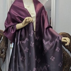 ผ้าคลุมไหล่ไหม ยกดอก มัดย้อม ไล่เฉดสี ขนาด 65x200ซม. สีม่วง รหัส ZYE-TT-0705671554