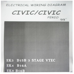 หนังสือ WIRING DIAGRAM HONDA CIVIC เครื่องยนต์ D15B 3 STAGE B16A B16B 96~ (JP)