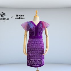 แบบตัดชุด เดรสผ้าไหม (ไม่รวมผ้า) chobmai x SBone รหัส CUT-SB-0710661