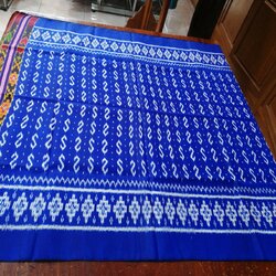 ซิ่น ผ้าไหมมัดหมี่ ไหมแท้ 3ตะกอ ขนาด 1x2เมตร มีเจือย ลายขอพระราชทาน สีน้ำเงิน รหัส PCS-NY-0114671