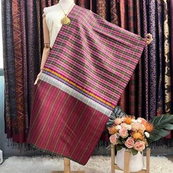 ผ้าขาวม้า ผ้าไหมแท้ ขนาด 60x200cm ขิดลายช้าง สีคละสี รหัส R4E-PS-0816815