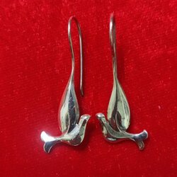 เครื่องประดับเงินแท้ ต่างหูเงินนกคู่(ตัวแทนแห่งอิสระภาพและเสรีภาพ)